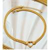 Gioielli Hip Hop Massicci Choker Acciaio Inossidabile Catena Link Cubano Placcato Oro 18k Collana Catena Serpente Collana Cuore per Donne