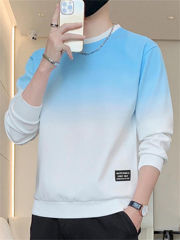 Hanorac cu glugă bărbătesc Woodpecker - Gradient, Ușor, pentru Primăvară/Toamnă, Gât rotund, Mânecă lungă