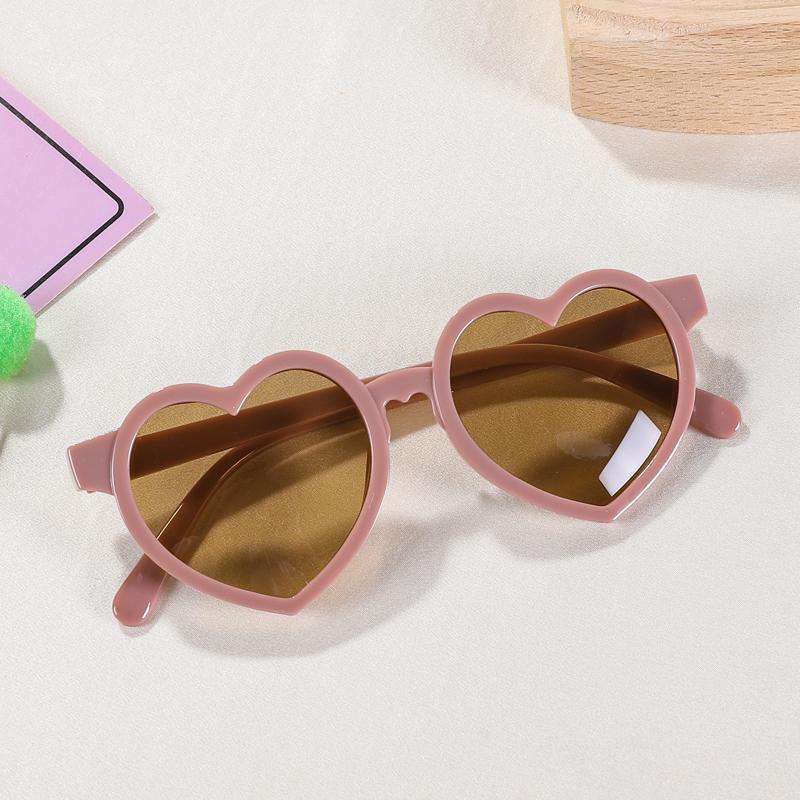 

2-8 Years New Kids Cartoon Heart Love Sunglasses Girls Boy Children Outdoor Round UV400 Sun Glasses Baby Cute Pink Candy Eyewear 2-8 Years old