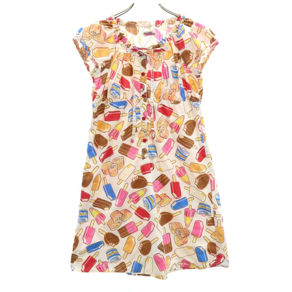 HYSTERIC GLAMOUR Overall Handle French Sleeve Mini Dress F Ice Cream Women Used