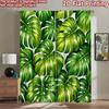 2D Flat Printing 2pcs Curtain Curtain Tropical Green Leaves Digital Printed Polyester Drapes All Season Party & Holiday Decor