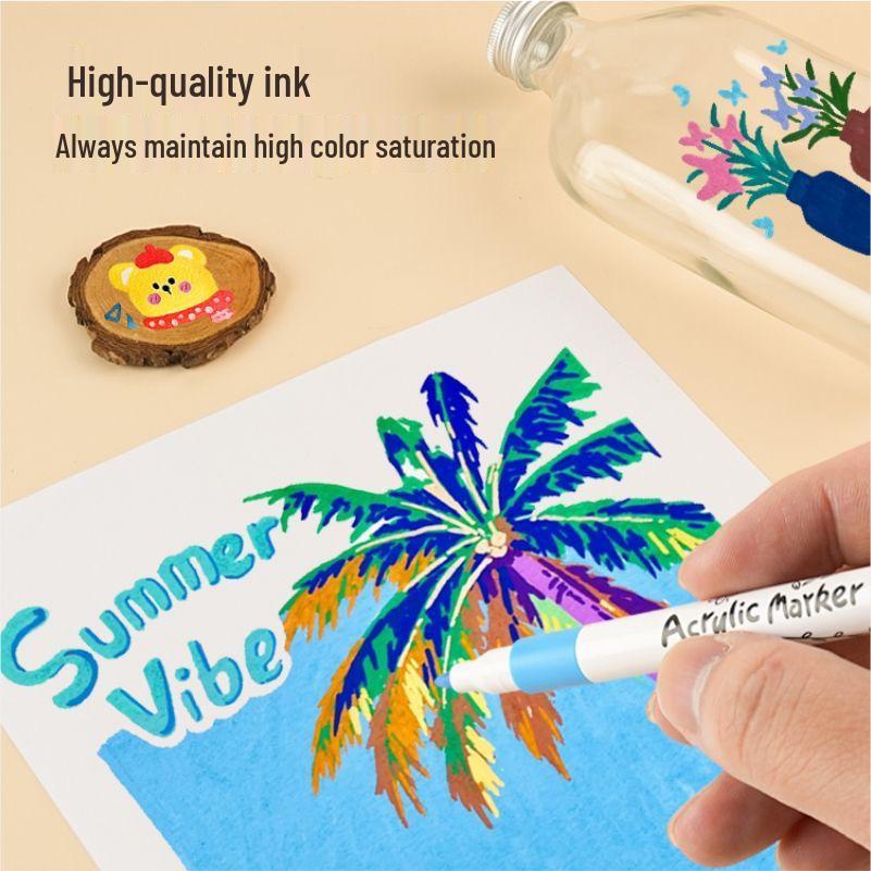 Acrylic Marker Set - 120 Colors, Opaque & Washable, Ideal for Primary & Secondary Students' Art Projects