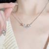 Remote Branch Necklace Women's Light Luxury Niche Design Sense Cross Zircon Stainless Steel Clavicle Chain
