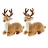 2 Pieces Simulation Christmas Polyethylene Plush Miniature Reindeer