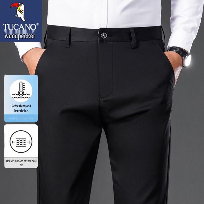 

TUCANO Men s Summer Business Casual Straight-Leg Pants 33