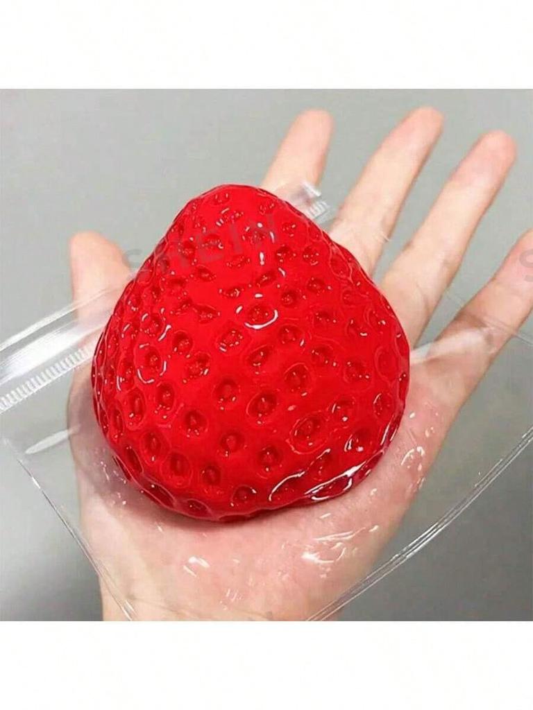 1pc Jelly Cat Squishy Toys Soft Q Elasticity Is Not Sticky Sensory Fidget Squishy Taba Squish Oil-Shine Large Strawberry Squishy Toy