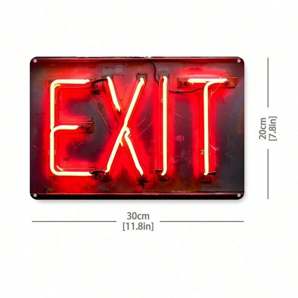

Vintage Red Exit Metal Tin Sign Retro Wall Decor 8x12 Inch Waterproof Durable різнокольоровий