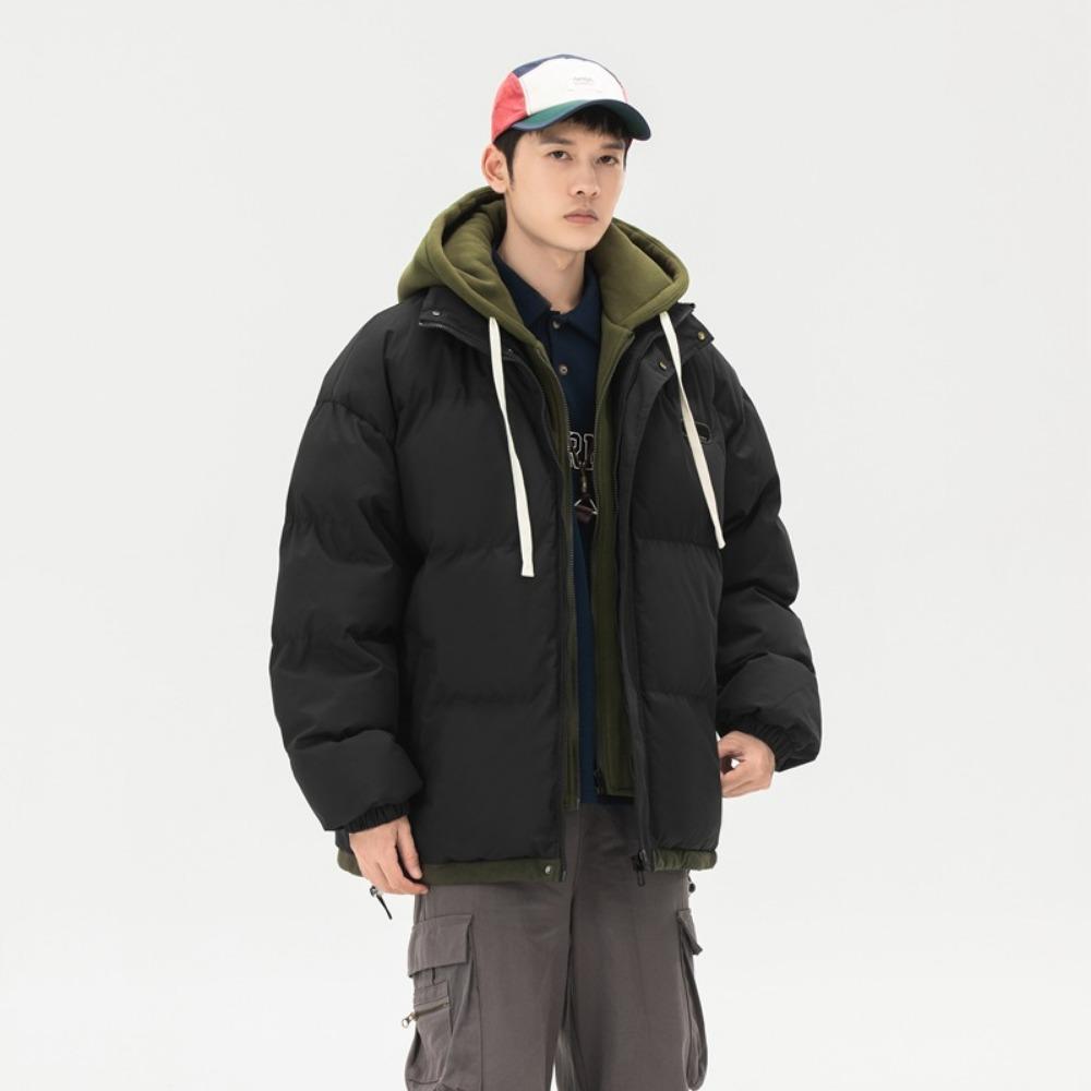 

Пара нишевой хлопковой одежды Американский трендовый бренд свободный фейковый двойка утолщенная теплая мужская хлопковая одежда 3XL