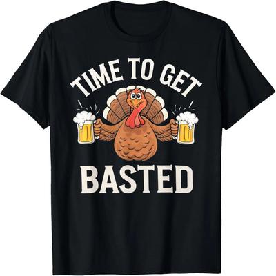 Time To Get Basted Funny Thanksgiving Turkey Gifts Men T-Shirt