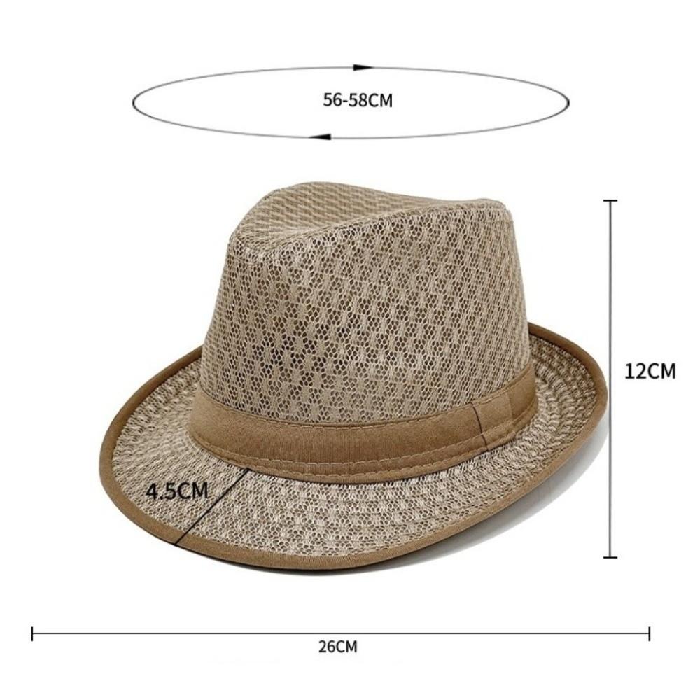 Mesh Western Cowboy Hat Breathable Jazz Fedora Hats New Roll Brim Cowgirl Cap  Outdoor Riding