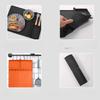 Heat Resistant Silicone Grill Tool Holder Mat with Side Shelf Drip Pad for Blackstone BBQ Utensils Kitchen Countertop