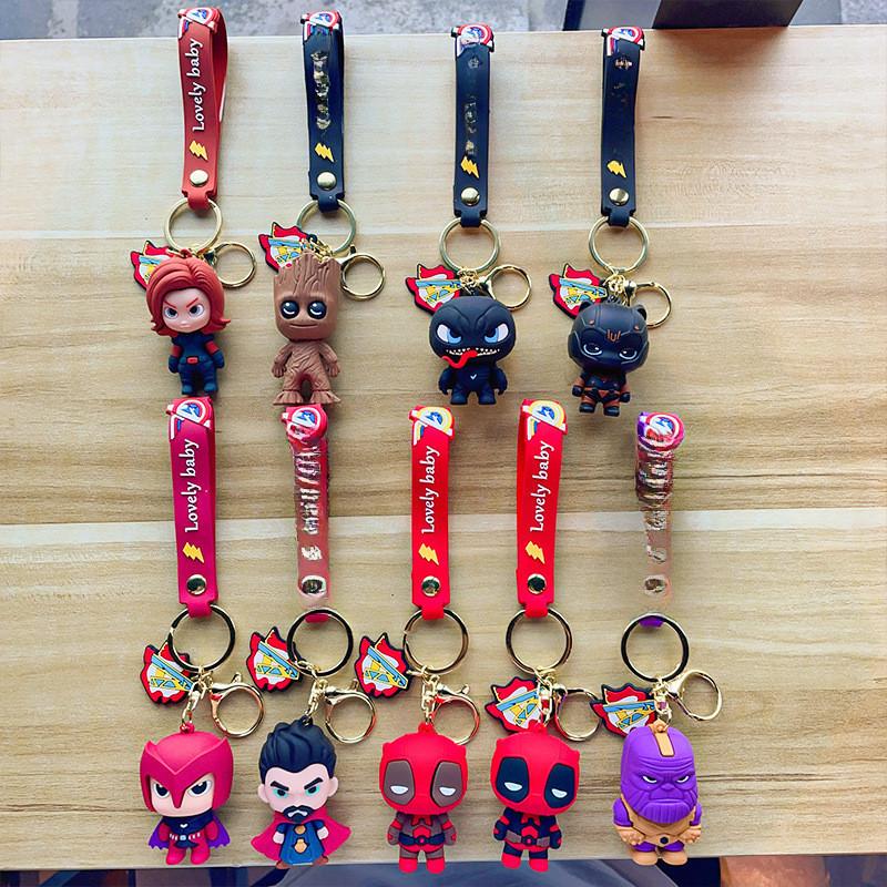 Marvel Avengers Keychain Silicone Cartoon Figures Perfect For Car Or Bag Accessories