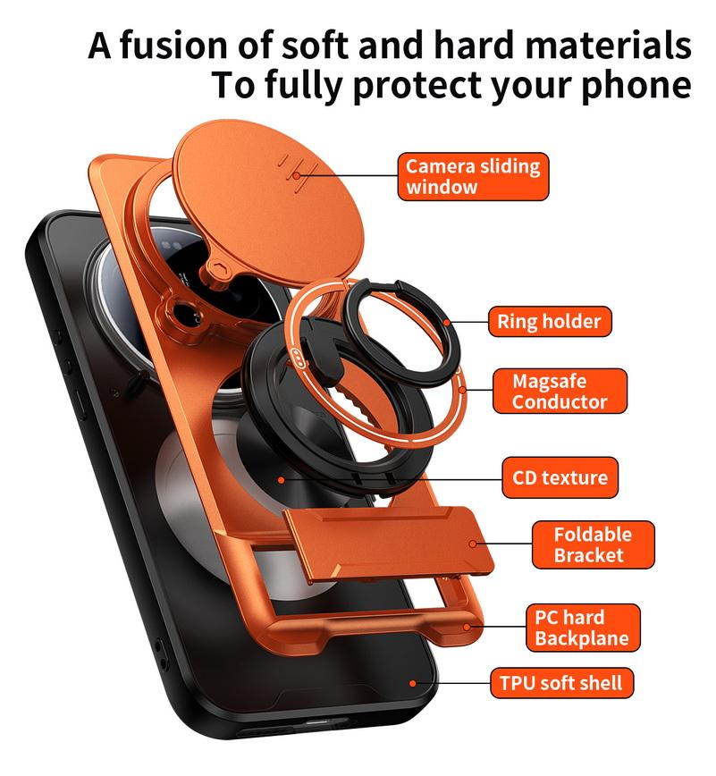 2 v 1 Držák na prsten s vestavěným magnetickým držákem do auta Pouzdro pro Xiaomi Mi 17 Ultra xiaomi17 ultra Ochranný kryt
