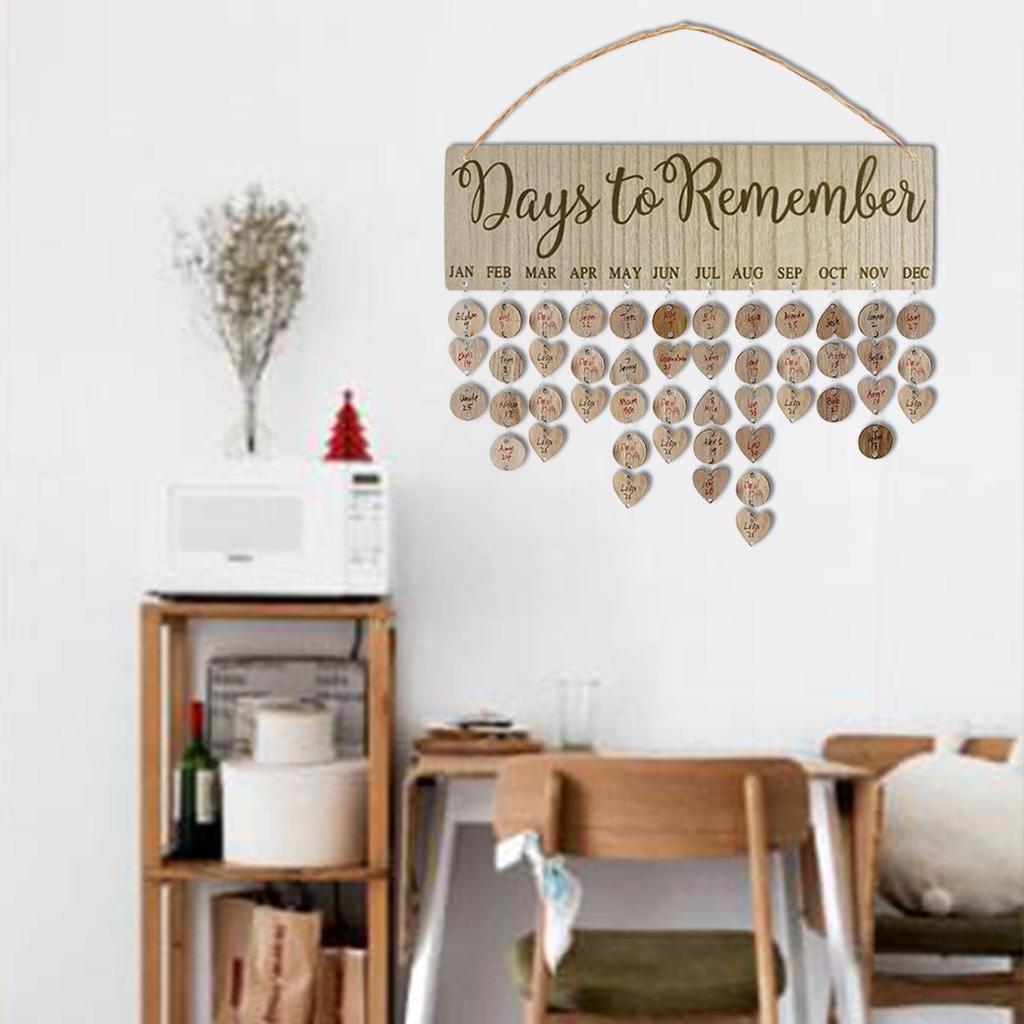 Wooden Holiday & Birthday Calendar Hanging Tags
