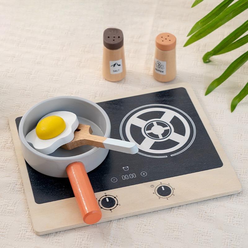 Children's Wooden Puzzle Simulation Playing House Boys and Girls Cooking Afternoon Tea Set Mini Kitchen Toys