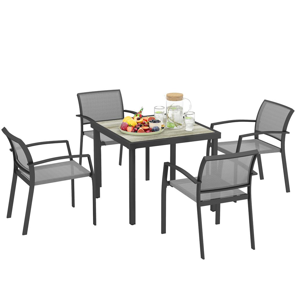 Five-Piece Outdoor Garden Dining Set - Grey