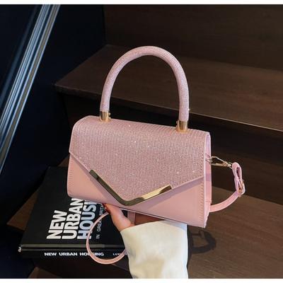 High-end Pink Diamond-studded Handbag, Versatile, Can Be Carried As A Crossbody Bag or A Small Clutch Bag.