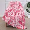 1pc Pink Western Cowboy Boots & Hats Print Flannel Blanket - Soft All-Season Cozy Throw for Bed, Couch, Camping & Travel