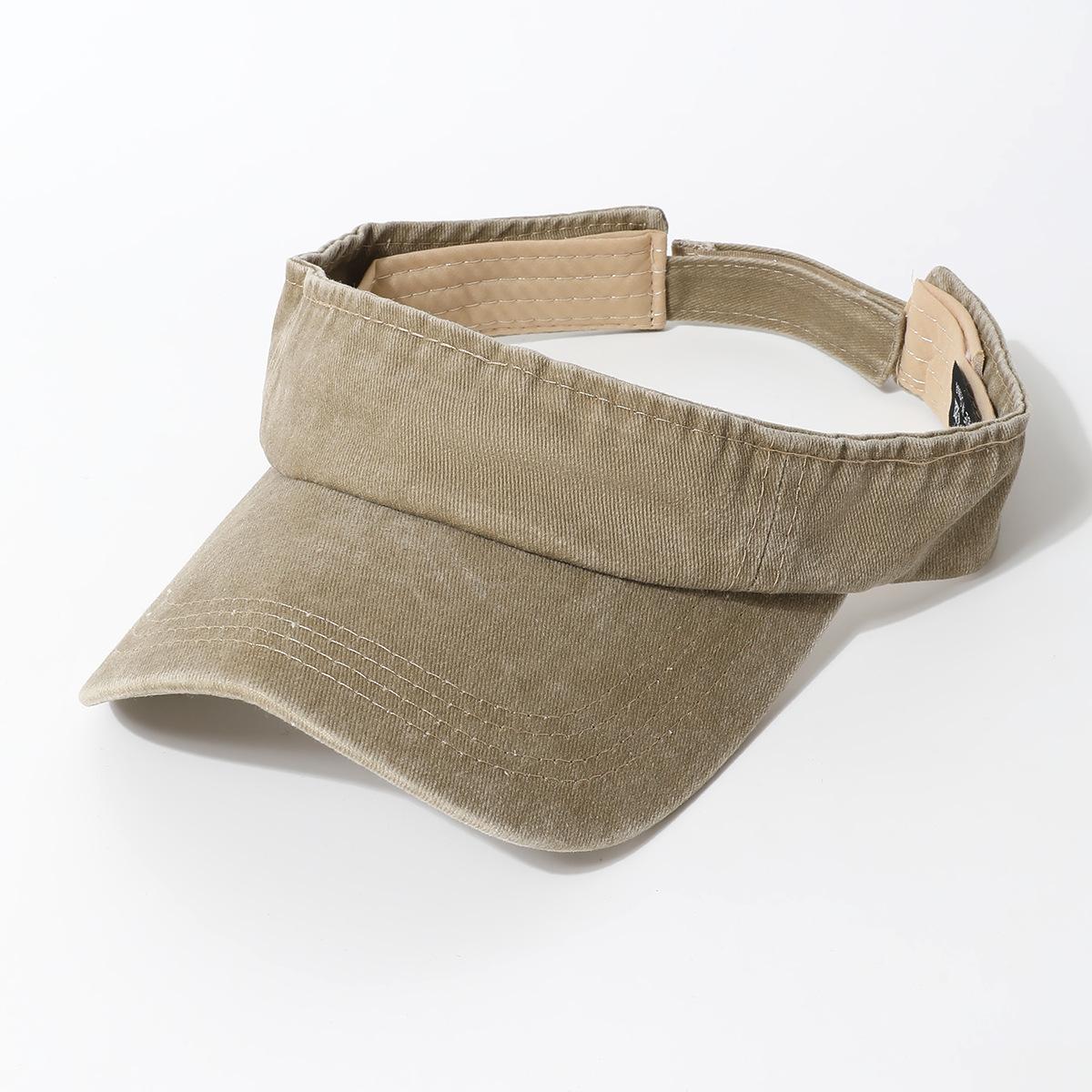 Men S And Women S Summer Sunshade And Sunscreen Topless Men S Trendy Baseball Cap Washed Denim Retro Retro Hollowed Cap one size fits all [no top]