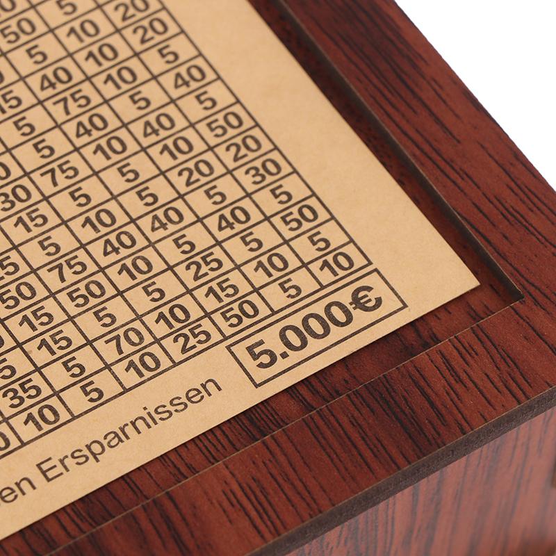 1 Sada Dřevěná Pokladnička Nádoba na Peníze Pokladnička Pro Úsporu Hotovosti Pouzdro na Poklad Mince 1000/5000/10000 Euro