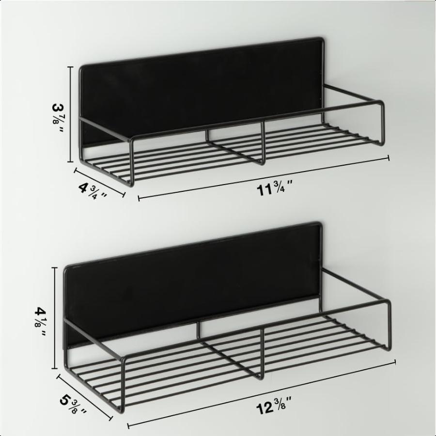 

Прочная магнитная полка для специй для холодильника, большой размер, органайзер для экономии места, прочная полка для духовки, холодильника, 4 штуки, железо, черный United States