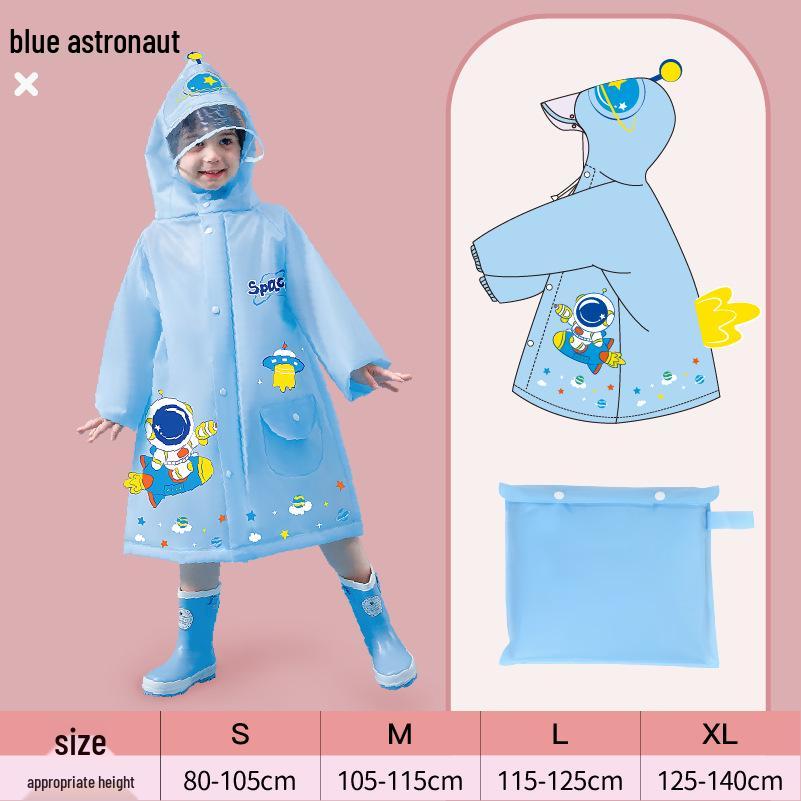 Kids' Cartoon Raincoat for Toddlers & Students - Waterproof Rain Cape with Seat Cover