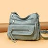 Large Capacity Shoulder Bag Women's Multi-Layer Lightweight Soft Leather Crossbody Bag