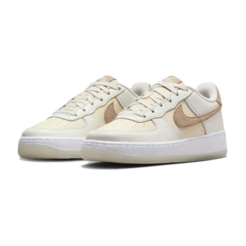Nike Air Force 1 Slip Resistant Abrasion Resistant Low Top Skateboard Shoes Beige Kids' Sneakers HF5349-100