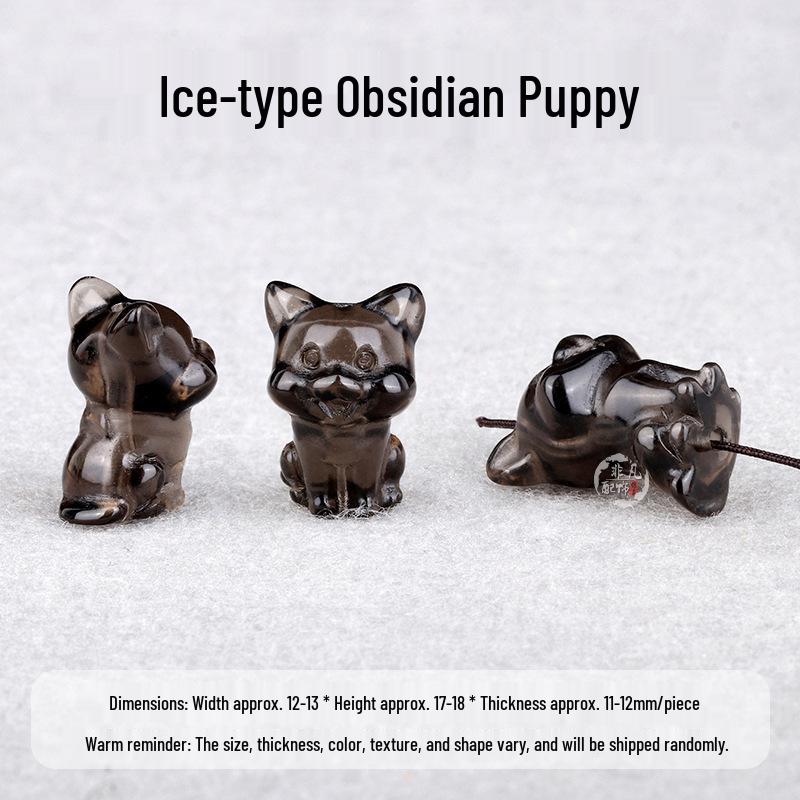 Black Obsidian Nine-Tailed Fox & Animal Charm DIY Bracelet Accessories