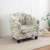 European Printed Semi-circular Single Sofa Cover Thickened Segmented Internet Cafe Slipcover Hotel Coffee Shop Elastic Anti Slip Home Protective Cover