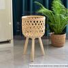Nordic Bamboo Rattan Flower Pot Stand - Living Room and Balcony Plant Basket Decor.