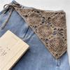 Handmade Crochet Hair Scarf Knitting Half Skirt Butt Curtain Hollow Out Triangle Headscarf Tied DIY Elegant Hair Accessories