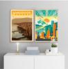 Rain City Canada Vancouver Map Vintage Retro Travel Classic Canvas Paintings Kraft Posters Wall Stickers Home Decor Family Gift No Frame