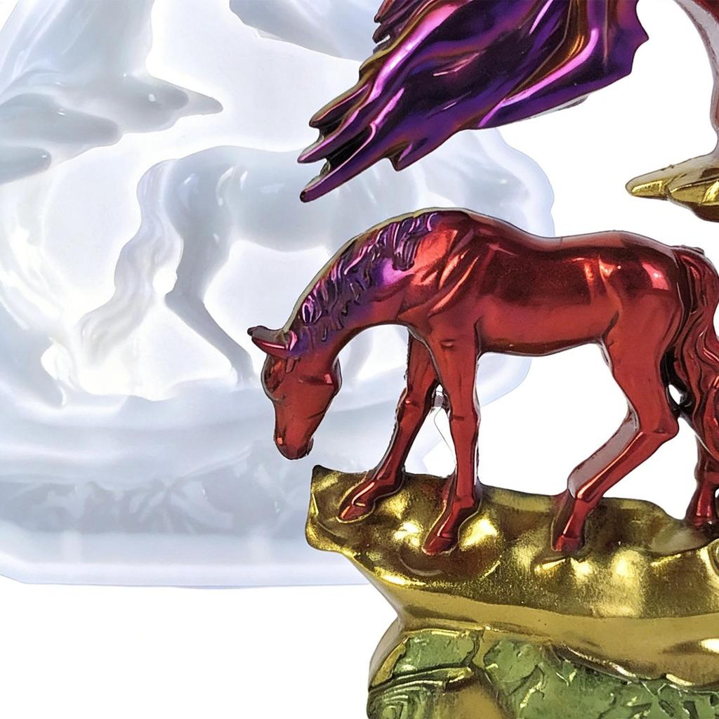 Large Horse Resin Molds Silicone Cute Hollow Horse Epoxy Moulds DIY 3D Large Animal Silicone Mold for Resin Casting