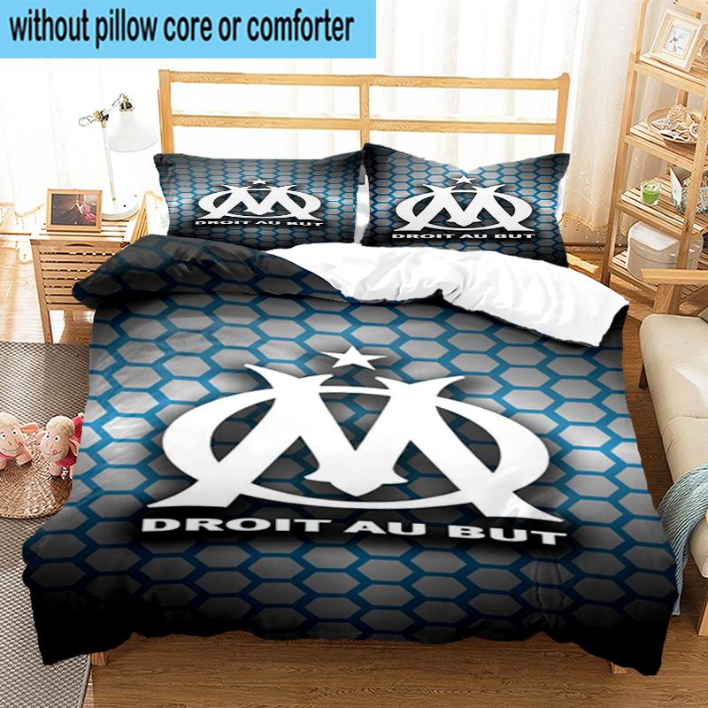 3pcs Mar-seille With Pride Emblem Printed Bedding Set Duvet Cover Closure Includes 1 Duvet Cover & 2 Pillowcases Bedding Sets Home Decor Gifts