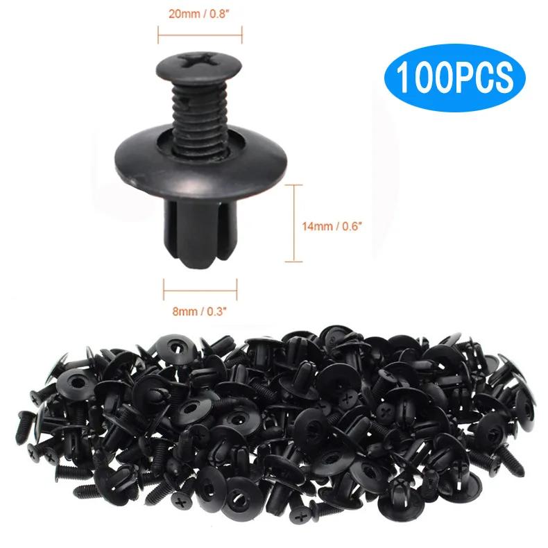 Car Buckle 8mm Hole Plastic Rivets Fixed Buckle Fastener Expansion Screw Auto Vehicle Door Trim Panel Retainer Fastener Clips