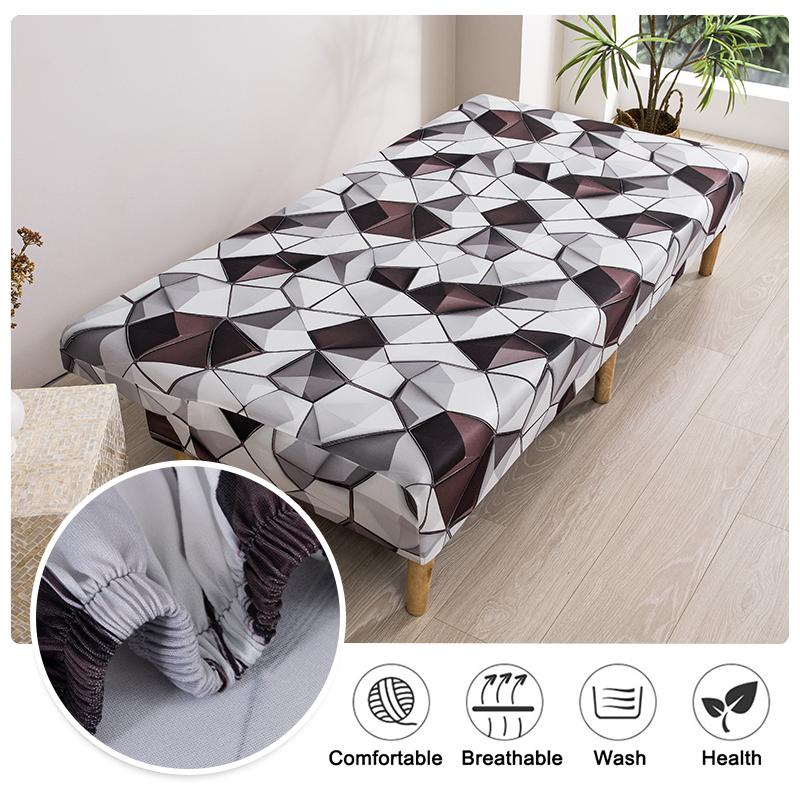 Floral Printed Armless Futon Slipcover Stretch Sofa Bed Slipcover Furniture Protector Without Armrests with Elastic Bottom 1pc