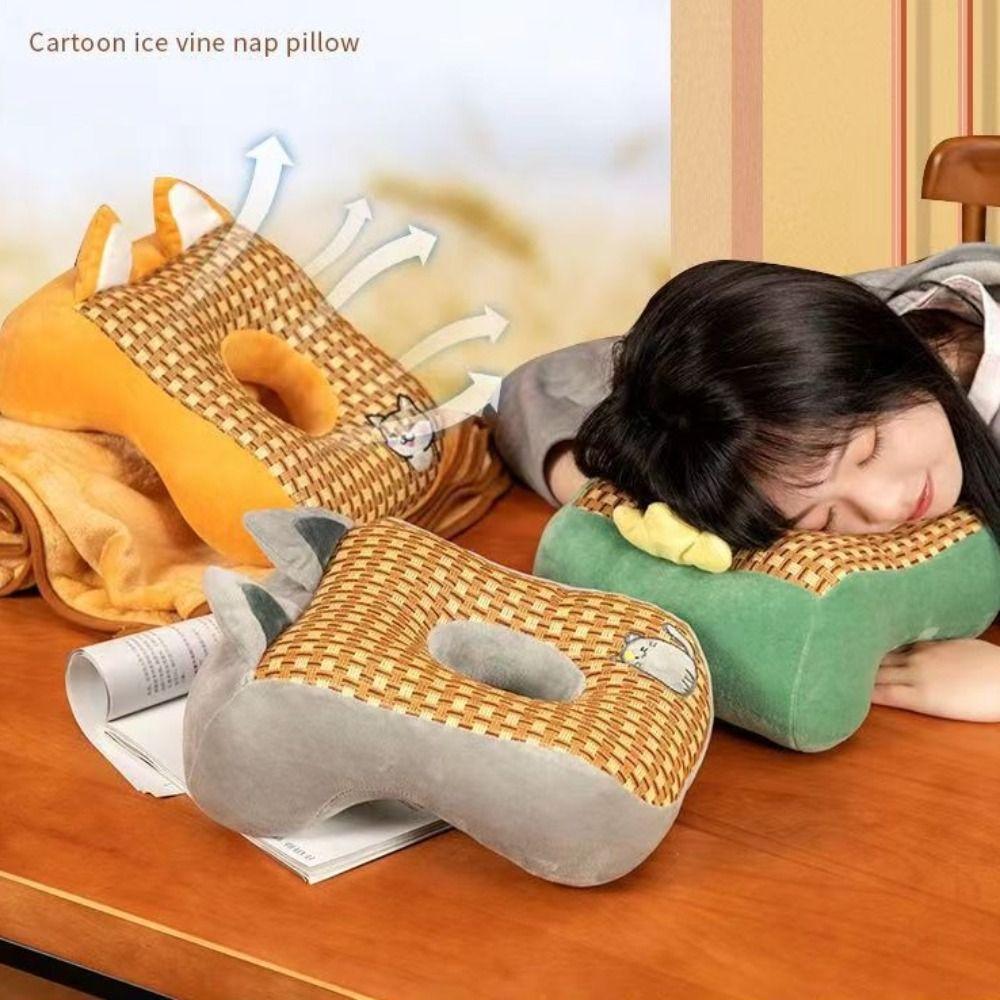 Hollow Breathable Office Plush Pillow Double-sided Cute Animal Neck Pillow  Dormitory