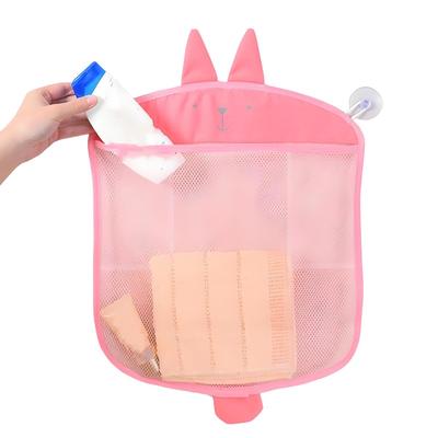 Cartoon Wall Hanging Kitchen Bathroom Storage Bags Knitted Net Mesh Bag Baby Bath Toys Shampoo Organ