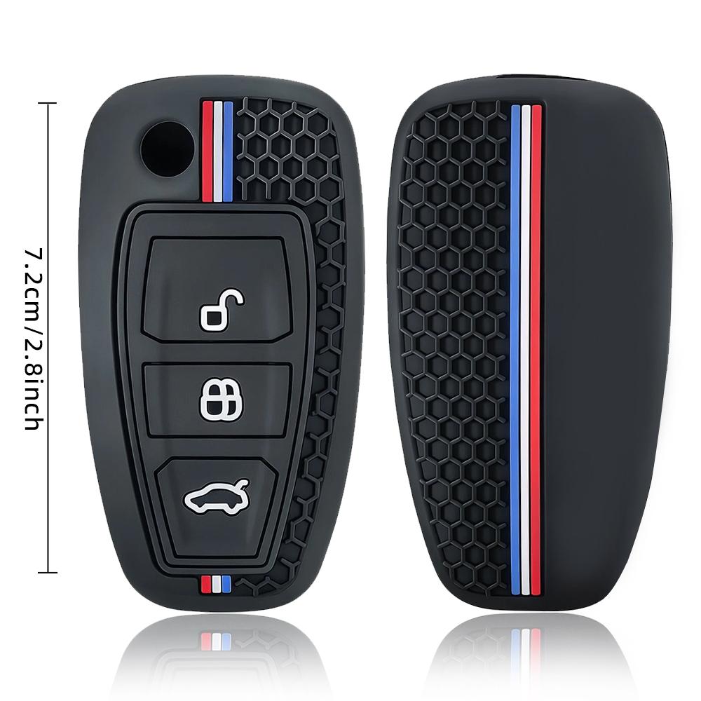 3 Button Silicone Car Remote Key Fob Cover Case For Ford Ranger C-Max S-Max Focus Mk3 Galaxy Mondeo Transit Tourneo Custom