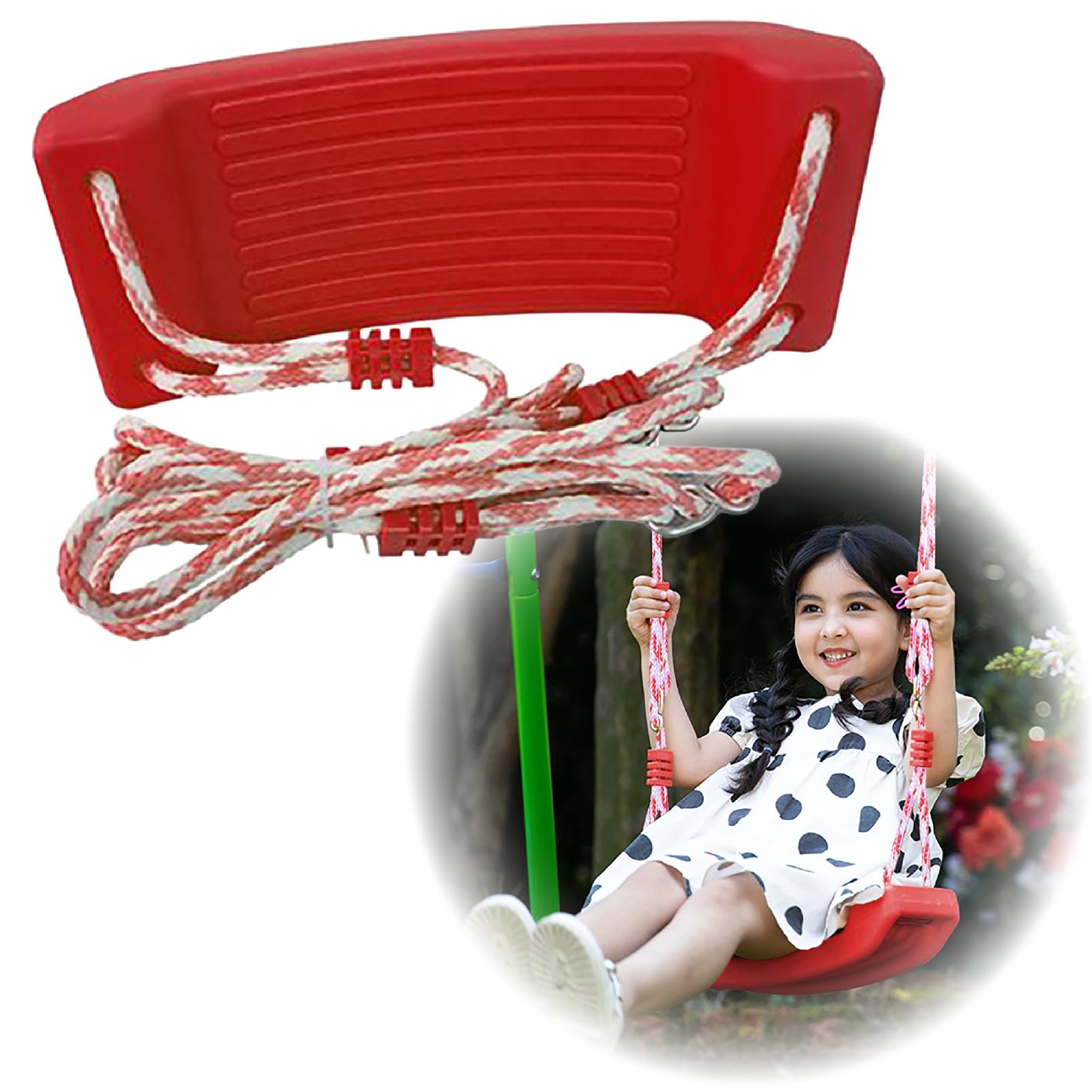

Boono Swing, Indoor/Outdoor, Hanging Bar, Kids Playground Equipment, Easy and Convenient for Home Use (Red)