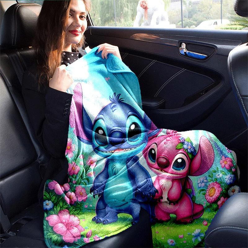 1pc Stitch Printing Blanket - Soft, All-Season Throw for Living Room, Bedroom,Travel