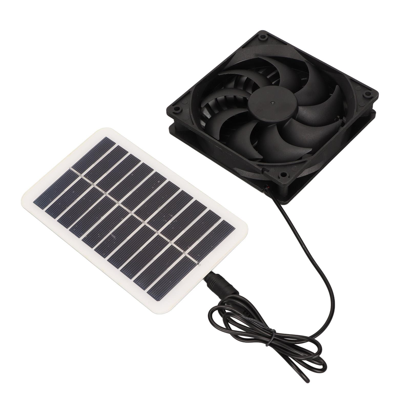 

Solar Power Panel Exhaust Fan 3W Energy Saving Odor Removal Portable Solar Powered Air Extractor for Pet Houses RVs