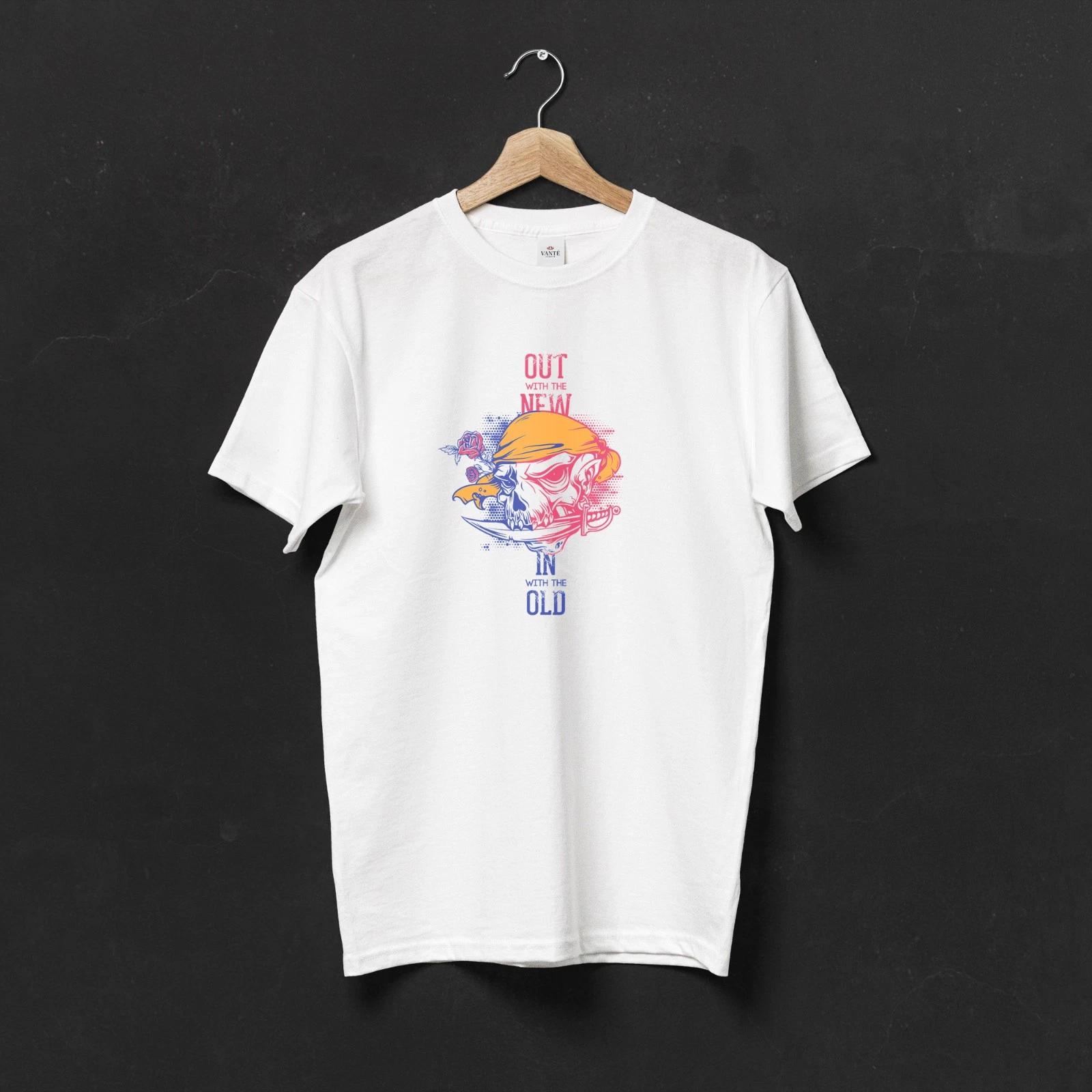 

Out With The New In With The Old Retro Pirate Skull Unisex Cotton T-Shirt 3XL