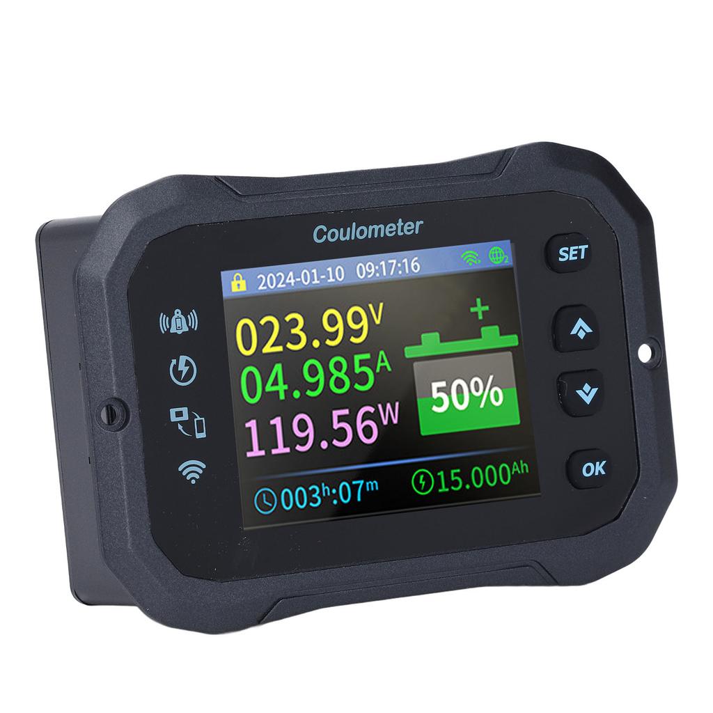 Battery Monitor WIFI Remote Control 10-100V 400A Battery Capacity Voltage Monitor Gauge for RV