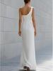 Elegant Sleeveless Solid Color Summer Slit Dress (Backless)