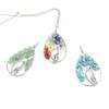 Handmade Copper Wire Wound Natural Gravel Crystal Giraffe Life Tree Fortune Tree Necklace N53