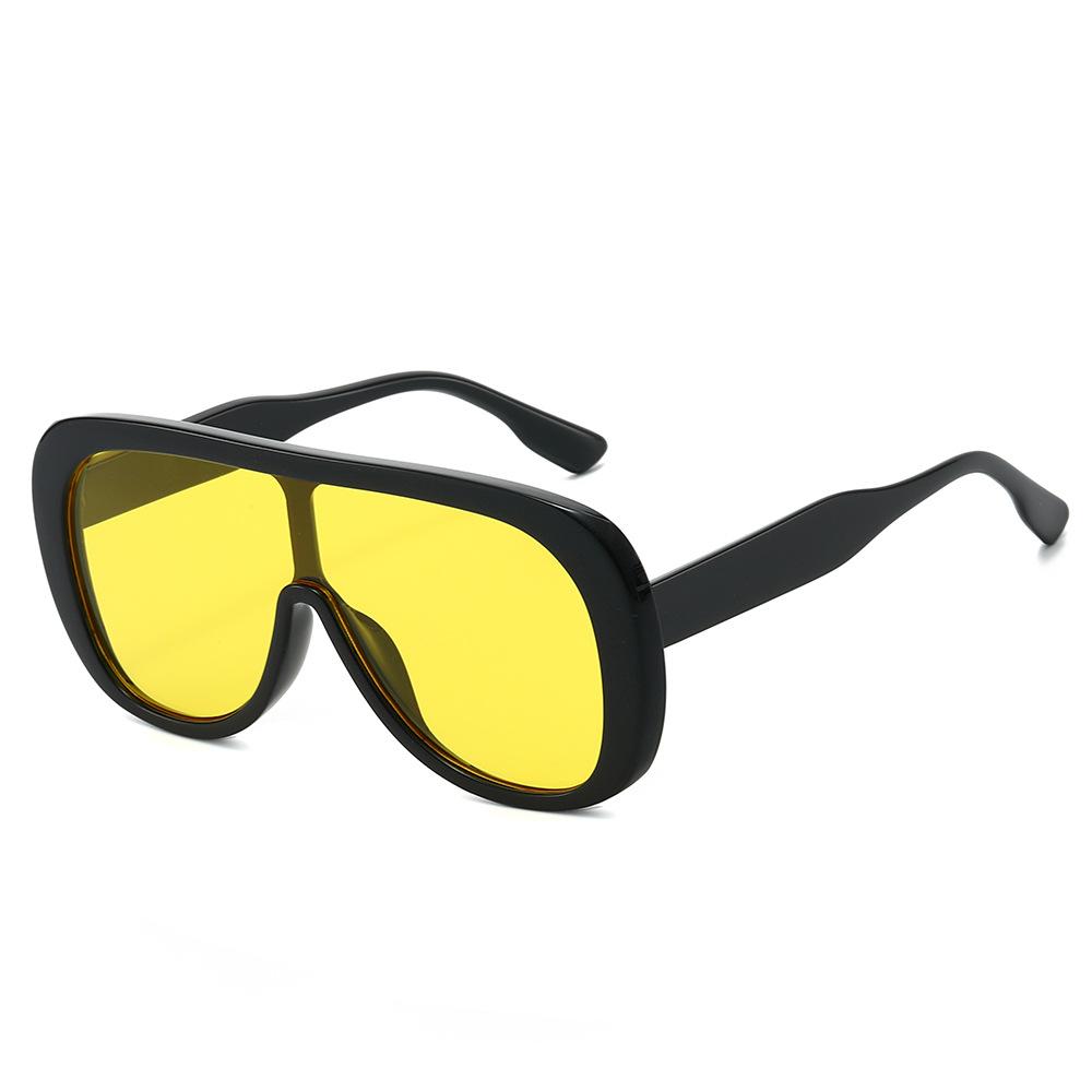 Big Frame One Piece Face Shield Sunglasses Luxury Women Black Lens Sunglasses Punk Oversized Sunglasses