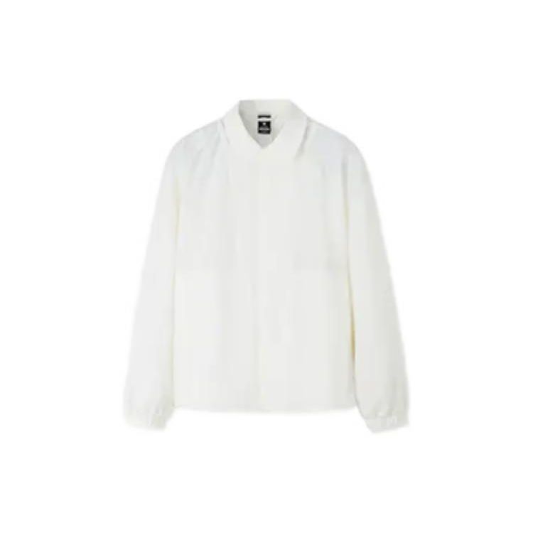 

Рубашка на пуговицах с длинным рукавом и однотонным логотипом Anta, топы унисекс, белые 172238615R-1