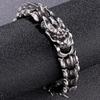 16MM 8.3" Dragon Keel Link Chain Hand Bracelet for Men Brushed Cast Metal Stainless Steel Jewelry Birthday Gifts for Boyfriend